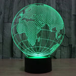 Lâmpada de secretária visual estéreo criativa com descoloração de 7 cores, luz noturna, estilo globo europeu