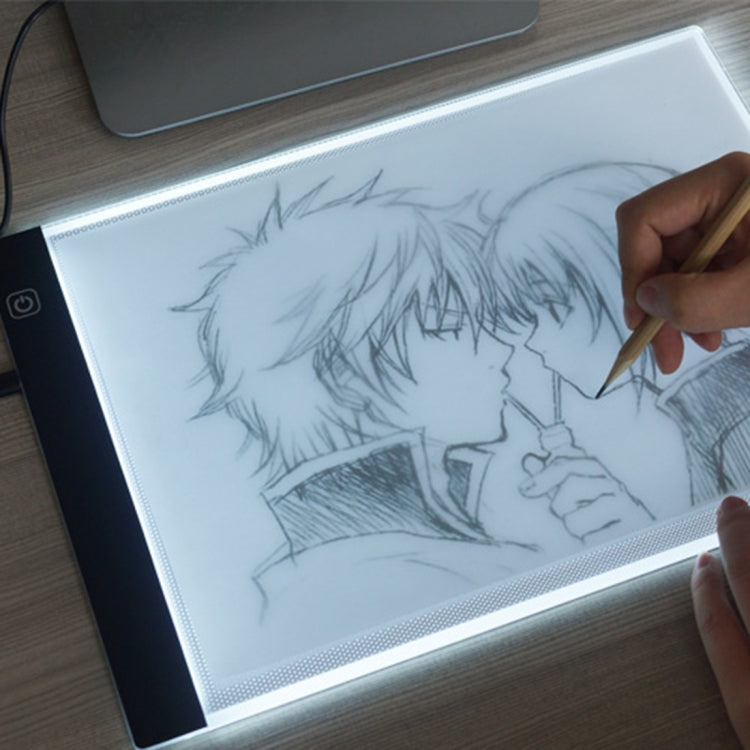 Caixa de Luz de Traçado Artística LED USB Portátil Ultra-fina Tamanho A4 com Controlo de Brilho para Artistas Desenho, Esboço, Animação e Visualização de Raios X, Controlo de Brilho