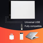 Caixa de Luz de Traçado Artística LED USB Portátil Ultra-fina Tamanho A4 com Controlo de Brilho para Artistas Desenho, Esboço, Animação e Visualização de Raios X, Controlo de Brilho