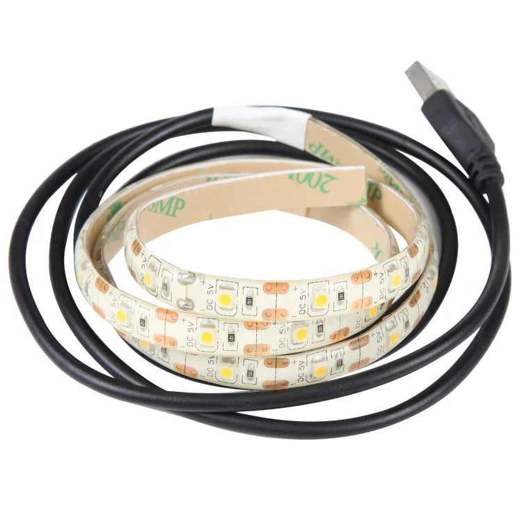 Fita de Luz Epóxi Impermeável USB 2835 SMD LED Luz Quente, CC 5V, Comprimento: 50cm, USB 2835 SMD LED 50cm