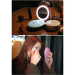 OneFire Espelho de Maquilhagem em Forma de Donut Recarregável Multifuncional com 10 LEDs 1W, Lâmpada de Secretária LED Luz Noturna, DC 5V, 1W Rosa