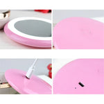 OneFire Espelho de Maquilhagem em Forma de Donut Recarregável Multifuncional com 10 LEDs 1W, Lâmpada de Secretária LED Luz Noturna, DC 5V, 1W Rosa