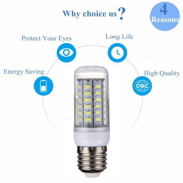 56 LEDs SMD 5730 Bulb, AC 220V, 5W 220V White Light, 5W 220V Warm White
