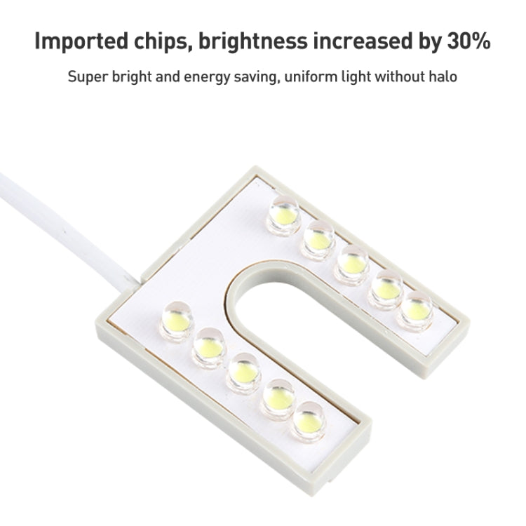 Lâmpada para Máquina de Costura com 10 LEDs em U, Íman, Lâmpada de Trabalho Económica