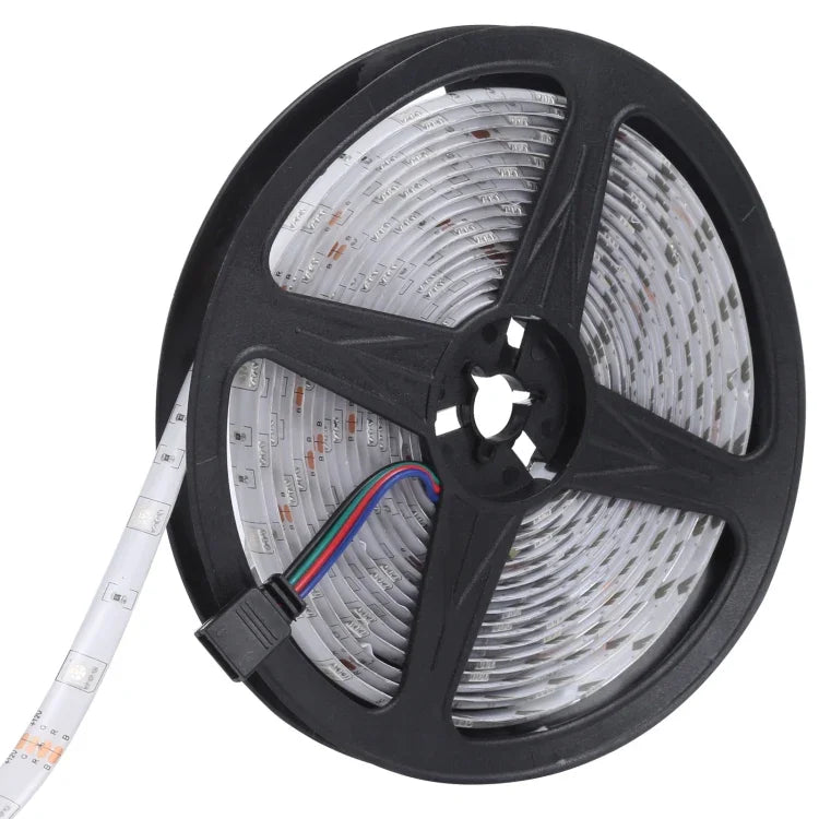 Fita de Luz Bluetooth RGB 5m 150 LEDs SMD 5050 IP65 Impermeável com Controlo Remoto de 24 Teclas, Plugue UE, 5m 150 LEDs IP65