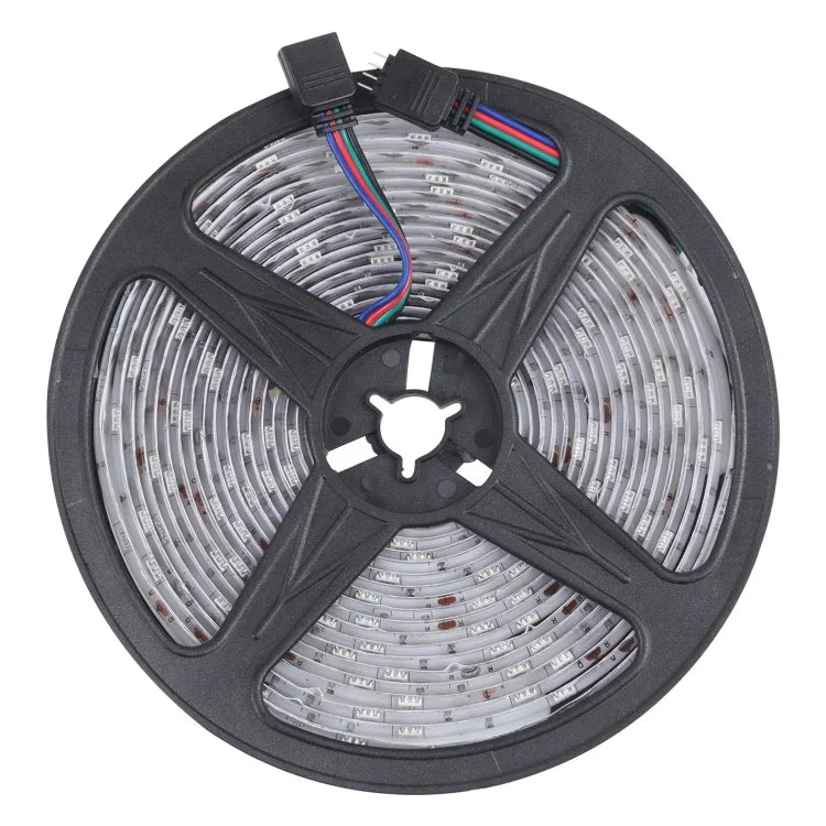 Fita de Luz Bluetooth RGB 5m 150 LEDs SMD 5050 IP65 Impermeável com Controlo Remoto de 24 Teclas, Plugue UE, 5m 150 LEDs IP65