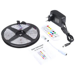 Fita de Luz Bluetooth RGB 5m 150 LEDs SMD 5050 IP65 Impermeável com Controlo Remoto de 24 Teclas, Plugue UE, 5m 150 LEDs IP65