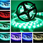 Fita de Luz Bluetooth RGB 5m 150 LEDs SMD 5050 IP65 Impermeável com Controlo Remoto de 24 Teclas, Plugue UE, 5m 150 LEDs IP65