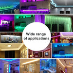 Fita de Luz RGB Impermeável IP44 com 10m e 300 LEDs SMD 5050, Comando à Distância de 24 Teclas, Ficha EU, 10m 300 LEDs IP44