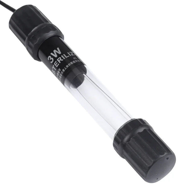 UV-003 Lâmpada Germicida Ultravioleta 3W Luz de Desinfeção para Aquário, Ficha UE, 3W