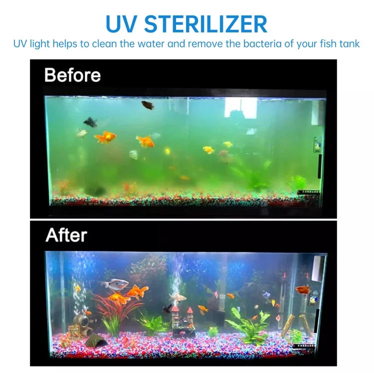 UV-009 Lâmpada Germicida Ultravioleta de 9W para Desinfeção de Aquário, Ficha EU, 9W