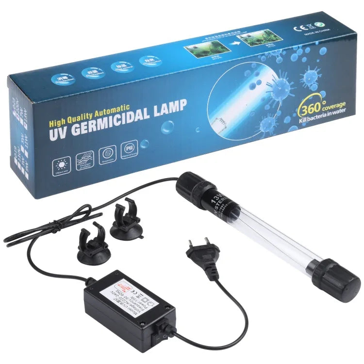 Lâmpada Germicida Ultravioleta UV-013 13W para Desinfeção de Aquário, Ficha UE, 13W