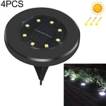 4 Unidades Lâmpada Enterrada Solar à Prova de Água IP65 com 8 LEDs, Jardim, Vila, Gramado, Holofote Decorativo
