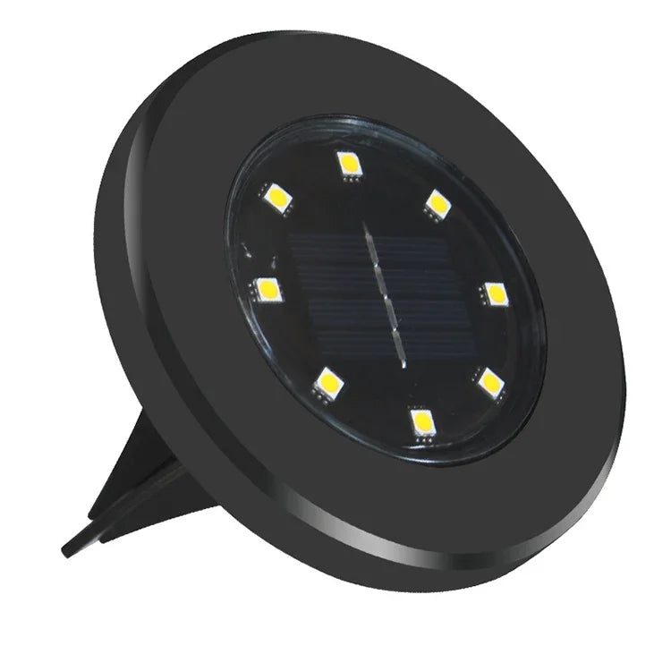 4 Unidades Lâmpada Enterrada Solar à Prova de Água IP65 com 8 LEDs, Jardim, Vila, Gramado, Holofote Decorativo