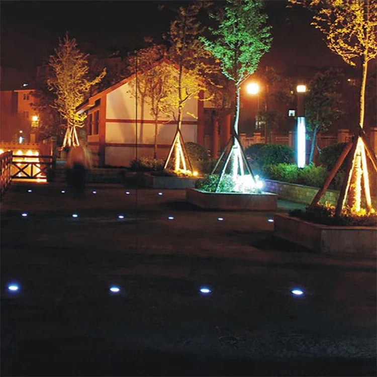 4 Unidades Lâmpada Enterrada Solar à Prova de Água IP65 com 8 LEDs, Jardim, Vila, Gramado, Holofote Decorativo