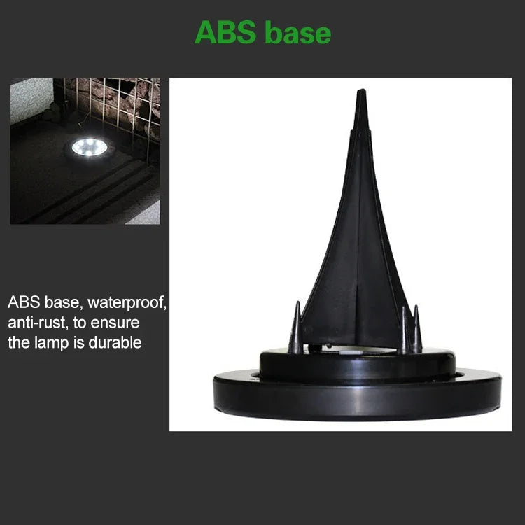 4 Unidades Lâmpada Enterrada Solar à Prova de Água IP65 com 8 LEDs, Jardim, Vila, Gramado, Holofote Decorativo