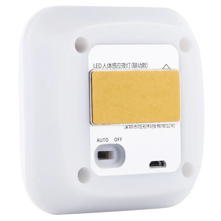Luz LED quadrada com sensor de corpo humano CL053, estilo: ligação, estilo: ligação