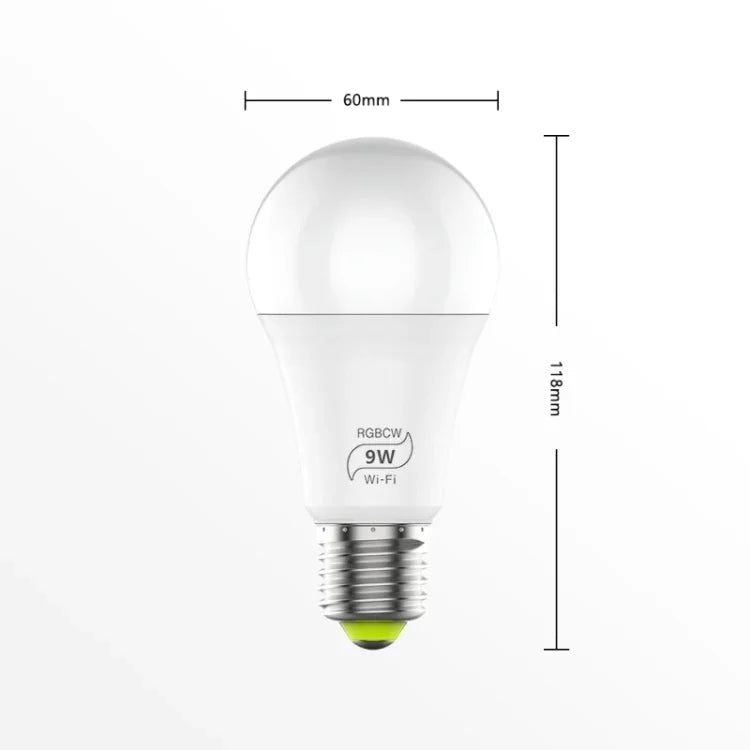 Lâmpada Inteligente LED 9W 110V E27 RGBCW WIFI, Automação Doméstica Sem Fios, 110V