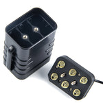 Caixa de Energia Móvel Multifuncional com 6 Seções para Bateria 18650 com Saída de Dupla Voltagem 8,4v Cabeça Redonda & 5v USB, Sem Bateria, 8,4v