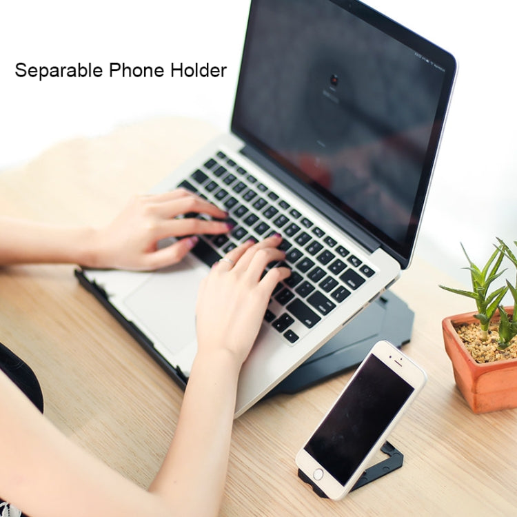 T3 Multi-function Hollow Design Cooling Bracket with 10-Level Adjustable Angle for Notebook,  MacBook, iPad, Mobile Phones, T3 (Black), T3 (White)