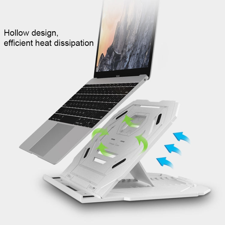 T3 Multi-function Hollow Design Cooling Bracket with 10-Level Adjustable Angle for Notebook,  MacBook, iPad, Mobile Phones, T3 (Black), T3 (White)