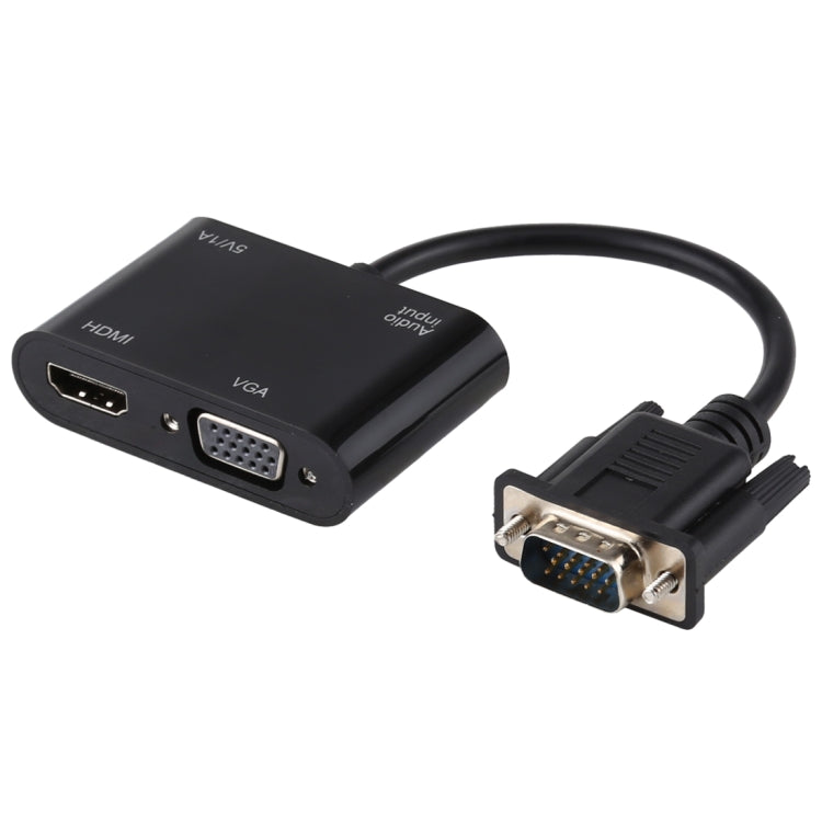 Adaptador Conversor 2 em 1 VGA para HDMI + VGA 15 Pinos HDTV com Áudio