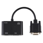 Adaptador Conversor 2 em 1 VGA para HDMI + VGA 15 Pinos HDTV com Áudio