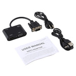 Adaptador Conversor 2 em 1 VGA para HDMI + VGA 15 Pinos HDTV com Áudio