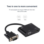 Adaptador Conversor 2 em 1 VGA para HDMI + VGA 15 Pinos HDTV com Áudio