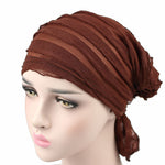 Muslim Stacking Cap Chiffon Fold Turban Cap Chemotherapy Cap