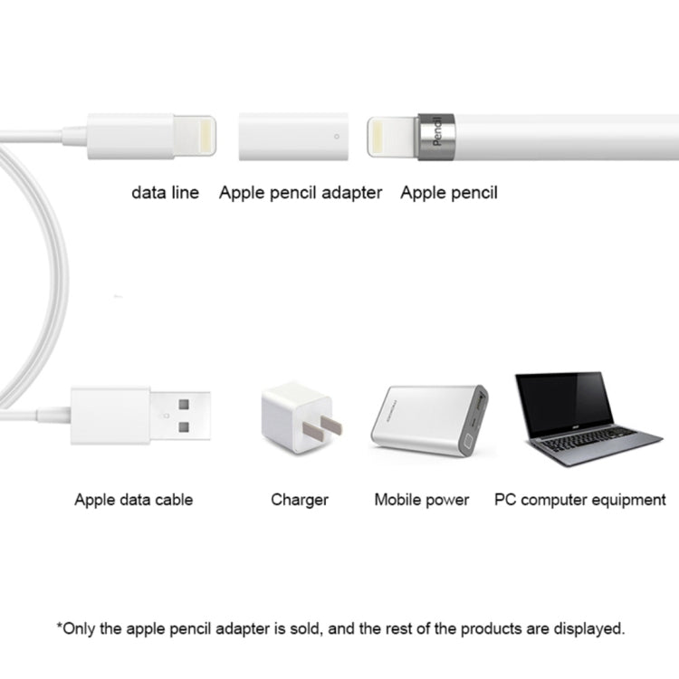 Adaptador de carregamento portátil para Apple Pencil, 8 pinos