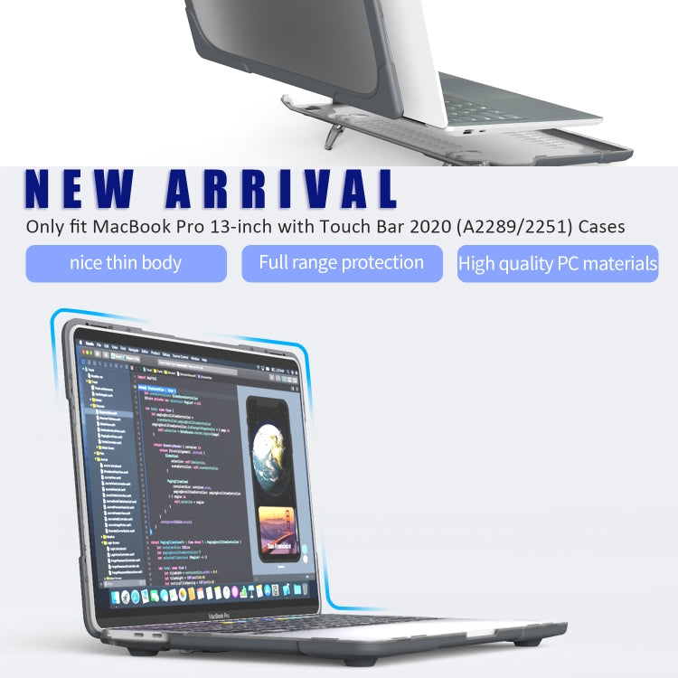 Capa Protetora para Portátil de PC + TPU em Duas Cores para MacBook Pro 13 polegadas 2022 & A2289 / A2251 / A2338 2020