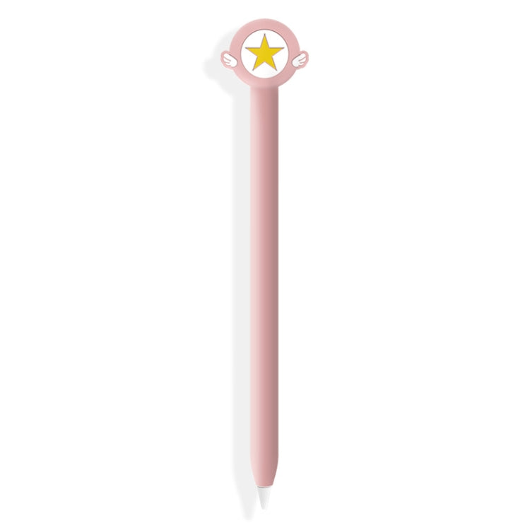 Capa protetora de silicone com desenho animado fofo para Apple Pencil 1 (Estrela de cinco pontas rosa), Para Apple Pencil 1