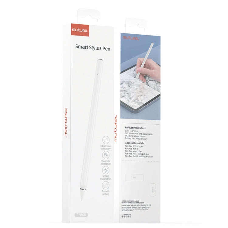 Caneta Stylus Capacitiva com Sensor de Pressão Inclinado Mutural P-950B com Rejeição de Palma para iPad 2018 ou Posterior, 950B