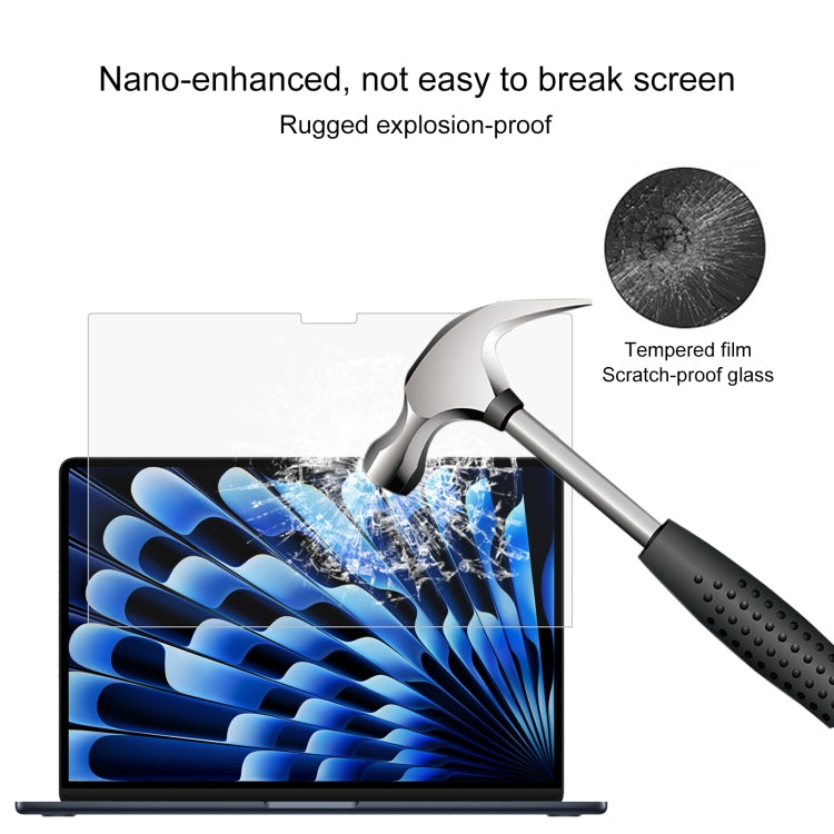 Para MacBook Air 15,3 polegadas A2941 2023 Filme de Vidro Temperado à Prova de Explosão com Dureza de Superfície 9H 0,26mm, Para MacBook Air 15,3 polegadas A2941 2023 / Air 15 M3 2024 A3114 (1 unidade)