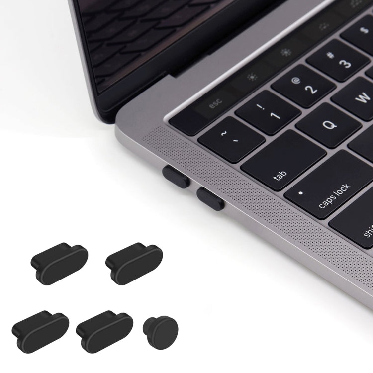 ENKAY 5 em 1 Tampões à Prova de Poeira para Porta de Carregamento para MacBook 12 polegadas / MacBook Pro 13,3 / 15,4 polegadas (2016/2017)