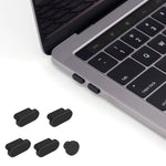 ENKAY 5 em 1 Tampões à Prova de Poeira para Porta de Carregamento para MacBook 12 polegadas / MacBook Pro 13,3 / 15,4 polegadas (2016/2017)
