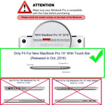 Capa protetora rígida fosca 2 em 1 ENKAY Hat-Prince + Capa protetora ultra fina de teclado TPU versão US para MacBook Pro 15,4 polegadas com Touch Bar (A1707) 2016, 15,4 polegadas com Touch Bar, Versão US 15,4 polegadas com Touch Bar
