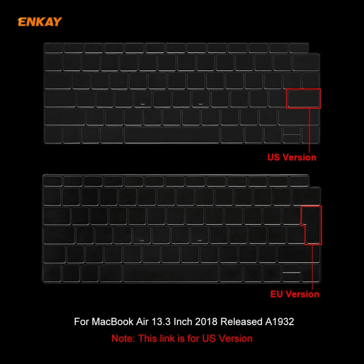 Capa protetora ultra fina de teclado TPU ENKAY Hat-prince versão US para MacBook Air 13,3 polegadas A1932 2018