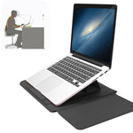 Conjunto de Mala Forro Universal Impermeável em PU para Laptop 4 em 1 com Alça, Suporte e Porta-Canetas + 2 Enroladores + Mala para Rato + Mala para Carregador para Portáteis de 13 / 14 polegadas, 13 / 14 polegadas