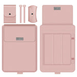 Conjunto de Mala Forro Universal Impermeável em PU para Laptop 4 em 1 com Alça, Suporte e Porta-Canetas + 2 Enroladores + Mala para Rato + Mala para Carregador para Portáteis de 13 / 14 polegadas, 13 / 14 polegadas