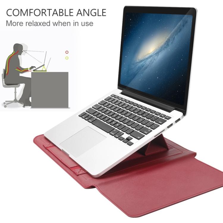 Conjunto de Mala Forro Universal Impermeável em PU para Laptop 4 em 1 com Alça, Suporte e Porta-Canetas + 2 Enroladores + Mala para Rato + Mala para Carregador para Portáteis de 13 / 14 polegadas, 13 / 14 polegadas