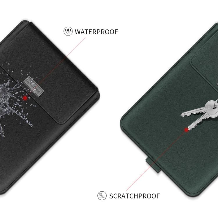 Conjunto de Mala Forro Universal Impermeável em PU para Laptop 4 em 1 com Alça, Suporte e Porta-Canetas + 2 Enroladores + Mala para Rato + Mala para Carregador para Portáteis de 13 / 14 polegadas, 13 / 14 polegadas