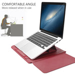 Mala Forro Universal Impermeável em Pele PU 4 em 1 para Portátil com Alça, Suporte e Suporte para Canetas + 2 Enroladores + Bolsa para Rato + Bolsa para Carregador para Portáteis de 15 polegadas, 15 polegadas