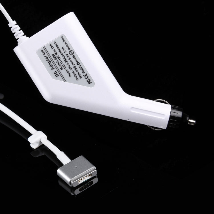 Carregador de carro MagSafe 2 estilo T de 85W 20V 4,25A com 1 porta USB para Apple Macbook A1398 / A1424 / MC975 / MC976 / ME664 / ME665, Comprimento: 1,7m, 85W 20V 4,25A