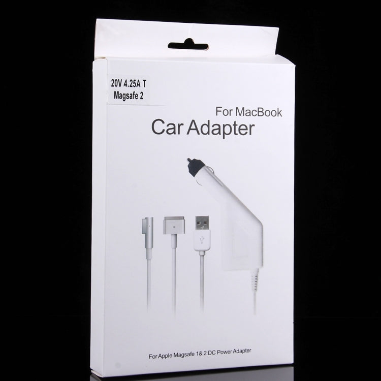 Carregador de carro MagSafe 2 estilo T de 85W 20V 4,25A com 1 porta USB para Apple Macbook A1398 / A1424 / MC975 / MC976 / ME664 / ME665, Comprimento: 1,7m, 85W 20V 4,25A