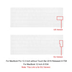 ENKAY Capa Protetora de TPU para Teclado para MacBook 12 polegadas 2015 (A1534) / MacBook Pro 13,3 polegadas sem Touch Bar (A1708), Versão Europa, Versão UE