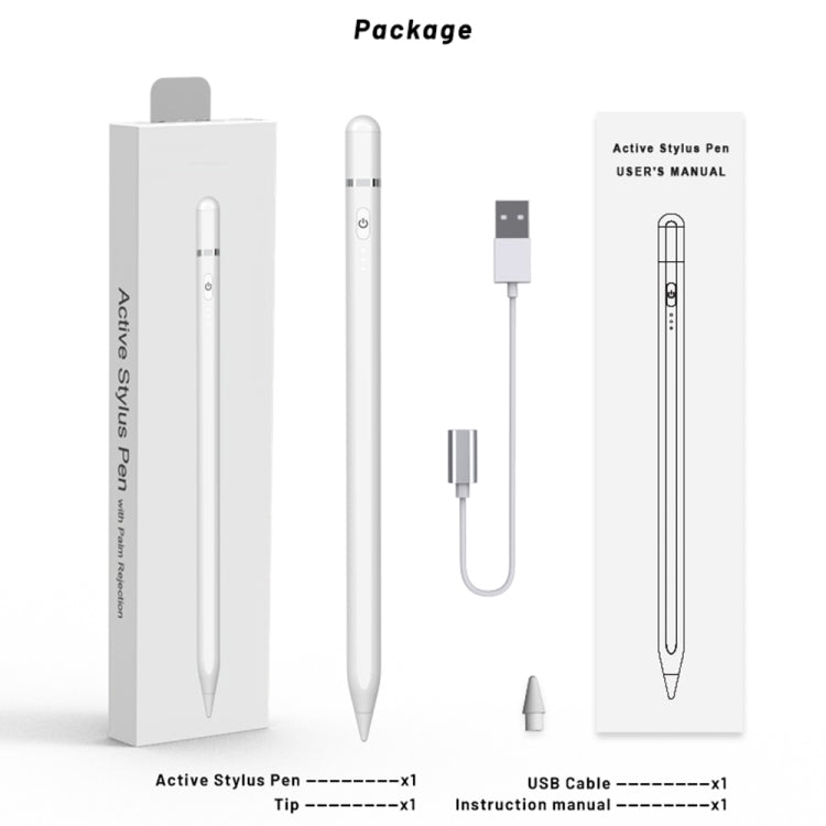 Caneta Stylus Capacitiva Ativa P7-LS com Rejeição de Palma para iPad Versão Após 2018, P7-LS