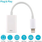 Adaptador de Câmara NK102 Macho 8 Pinos para Porta USB Fêmea Única, Suporta Sistema iOS 13.0 e Superior