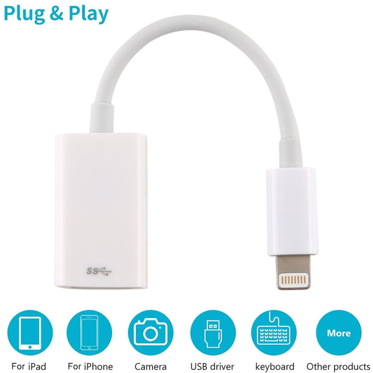 Adaptador de Câmara NK102 Macho 8 Pinos para Porta USB Fêmea Única, Suporta Sistema iOS 13.0 e Superior